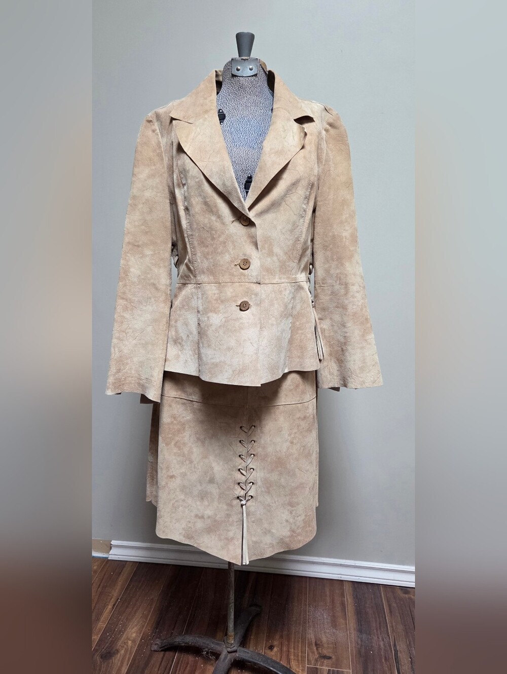 Ladies Spanner Western Country Chic Leather Suit sz M